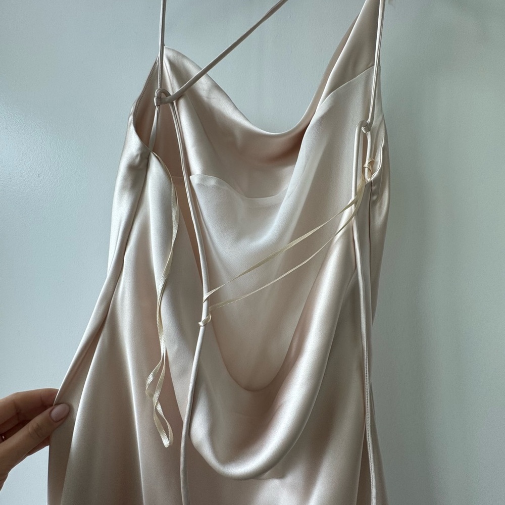 Zara Satin Maxi Dress in Champagne